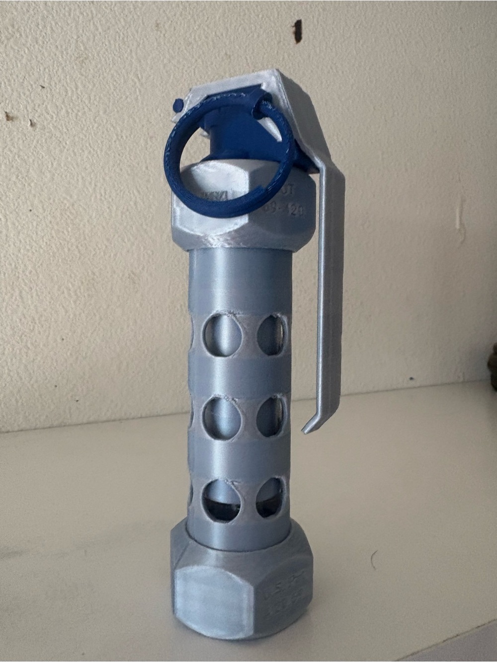 Decorative Blue and Silver Metal Accent Sculpture - Home Accents